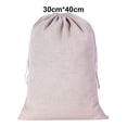 thumbnail image 2 of Cotton Linen Storage Bag Reusable Rectangular Drawstring Solid Solid Color Jewelry Underwear Cosmetic Household Drawstring Pouch Pocket 30x40cm, 2 of 9