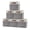 Gray, variant on 13x13 Storage Cube Bins Set of 6, Foldable Linen Fabric Baskets with Leather Handles, Collapsible Shelf Organizer for Closet Cubby Shelves, Beige/White with Grey or Black Trim