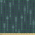 thumbnail image 2 of Ambesonne Boho Fabric by the Yard Upholstery, Vertical Ethnic Sticks Pattern, 3 Yards, Dark Teal Sea Blue, 2 of 5