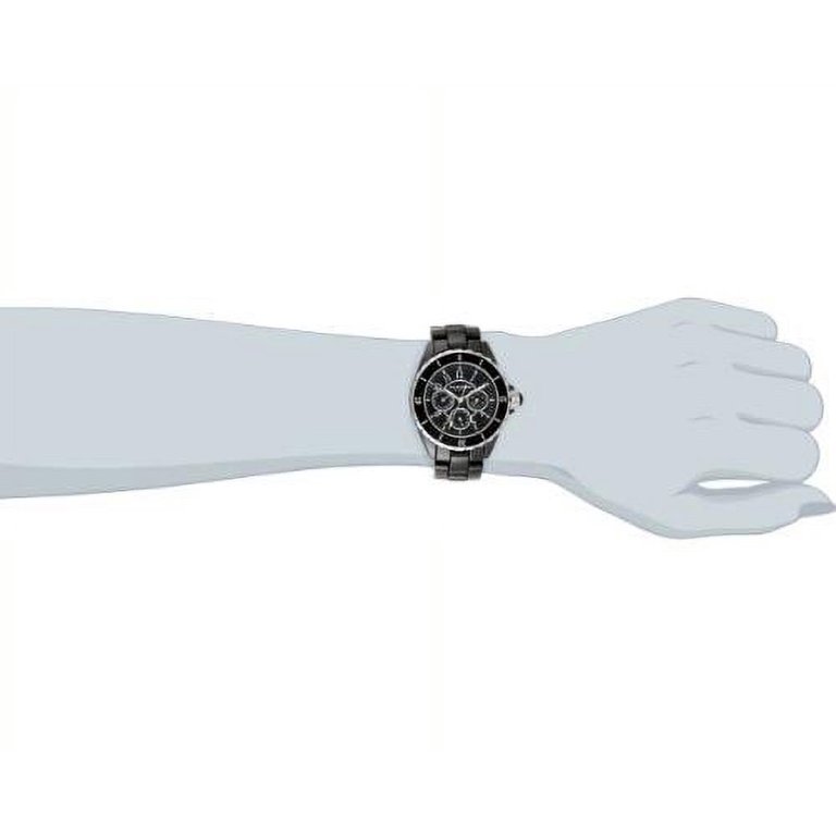 NWT Akribos XXIV Akribos Chronograph Black Dial Black Ceramic Ladies Watch Akribos XXIV Chronograph Watch Women Black Moon Phase  main image 3