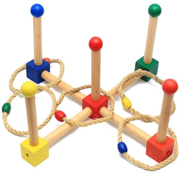Juego de anillos de lanzamiento de estilo antiguo, juguetes deportivos para exteriores e interiores, juego de Paddok para niños, ejercicio de coordinación mano-ojo Namotu SM-286