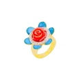 thumbnail image 3 of Sterling Silver Turquoise Enamel Coral Flower Ring, Unique Statement Ring, Gift For Wife, 3 of 4
