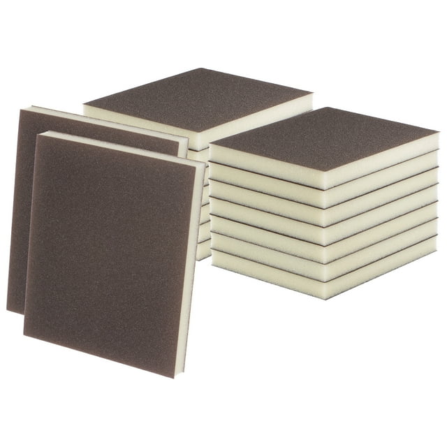 16 Paquetes de Bloques de Esponja de Lijado Superfino 500-600 Grit, 120x100x12mm, Marrón