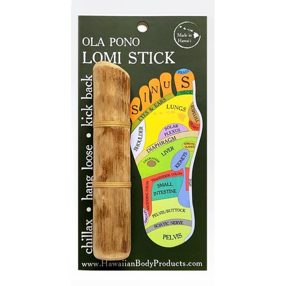 Ola Tropical Apothecary Bâton de Lomi de 6 Pouces - Bâtons Sculptés de Massage Traditionnel Hawaïen en Bois de Goyave Ou de Waiwi