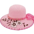 thumbnail image 2 of CHCNHAC Ladies' Basin Hat Flower Sun Hat Pink Summer Beach Sun Hat Women's Fashionable Sun Protection Wide Brim Foldable Breathable Outdoor Hat for Travel Shopping Park, 2 of 3