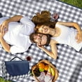 thumbnail image 5 of 80" x 60" Outdoor Picnic Blanket, Extra Large Foldable Lightweight Waterproof Sand Mat for Beach Camping Hiking Park Patio, Dark Blue, 5 of 6