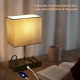 Neoglint Bedside Table Lamp, Touch Control Dimmable Desk Lamps with 2 USB Charging Ports 1 AC