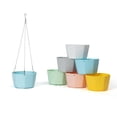 thumbnail image 5 of Zhuge Juego de 3 piezas de cesta colgante absorbente de plástico para lavabo, blanco, gris, azul, maceta colgante hidropónica de tamaño mediano: 15 * 9 cm, 5 of 5