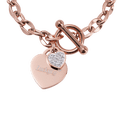 thumbnail image 2 of Pulseras Mujer con Dijes de Corazón LuckyLy, Acero Inoxidable con Zirconia Cúbica, Modelo Uma rosa UNITALLA, 2 of 7