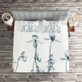 thumbnail image 2 of Ambesonne Teal White Quilted Coverlet 3 Pcs, Orchids Floral Photo, King Size, Teal White, 2 of 2