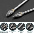 thumbnail image 3 of Tungsten Carbide Steel Double Edge Rotary Tool Burr Set, 10 Pieces 1/8 Shank For Rotary Tool, 3 of 5