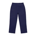 thumbnail image 5 of Petite Capris for Women Petite Length Pull on High Waist Tummy Control Athletic Exercise Yoga Leggings Summer Workout Stretchy Below Knee Long Shorts Jegging with Pockets Navy S, 5 of 8