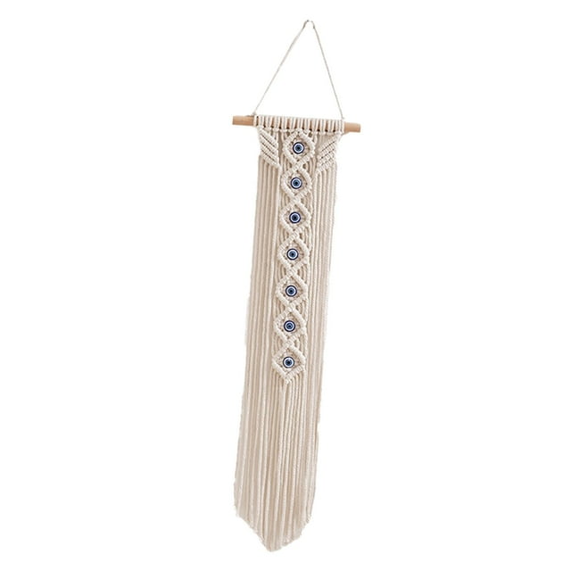 Tapiz de macramé para colgar en la pared tejido a mano, borlas bohemias, colgante de decoración de pared de estilo nórdico de algodón para ventana,