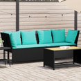 thumbnail image 1 of vidaXL Garden Sofa with Cushions Black Poly Rattan, 1 of 5
