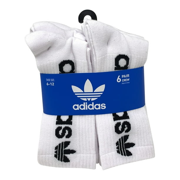 Adidas Men's Athletic Sport Moisture Wicking Cushioned Crew Socks 6 Pack,  White (Shoe Size 6-12) - Walmart.com