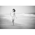 thumbnail image 2 of JAE 18x13 White Modern Wood Framed Museum Art Print Titled - A Walk on the Beach, 2 of 4