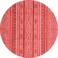 thumbnail image 1 of Ahgly Company Machine Washable Indoor Round Abstract Red Modern Area Rugs, 4' Round, 1 of 4