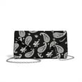 thumbnail image 7 of TSOVTHRID Bohemia Leaf Black Print Evening Bag Clutch Purses for Women Party Handbag Leather Purse with Chain Strap Elegant Envelope Bag for Formal Wedding Cocktail Prom, 7 of 7