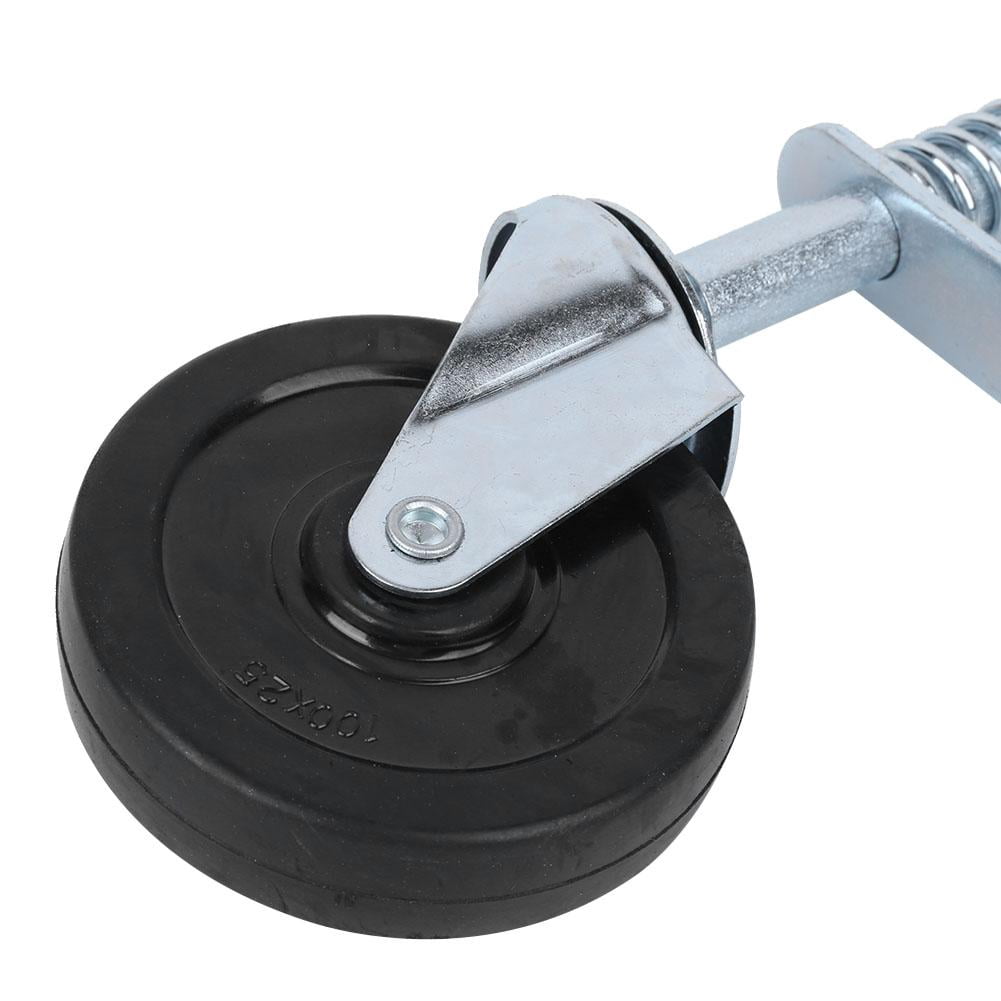 4" Rubber Gate Wheel Spring Loaded Swivel Caster Heavy Duty 220lbs Load Capacity
