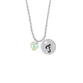 thumbnail image 2 of Delight Jewelry Clear AB Crystal Heart Silvertone Script Initial Disc - F - Charm Necklace, 20"+3", 2 of 4