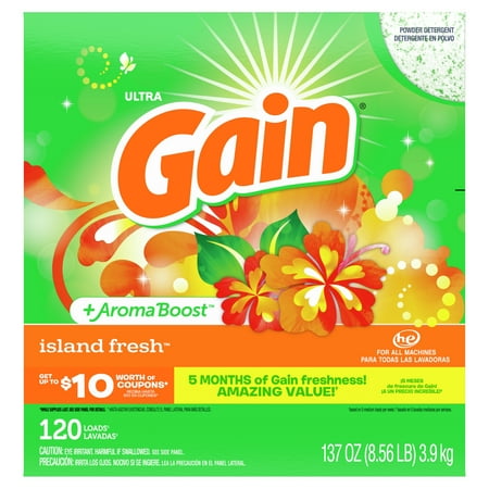 UPC 037000849216 product image for Gain Powder Laundry Detergent for Regular and HE Washers, Island Fresh Scent, 13 | upcitemdb.com