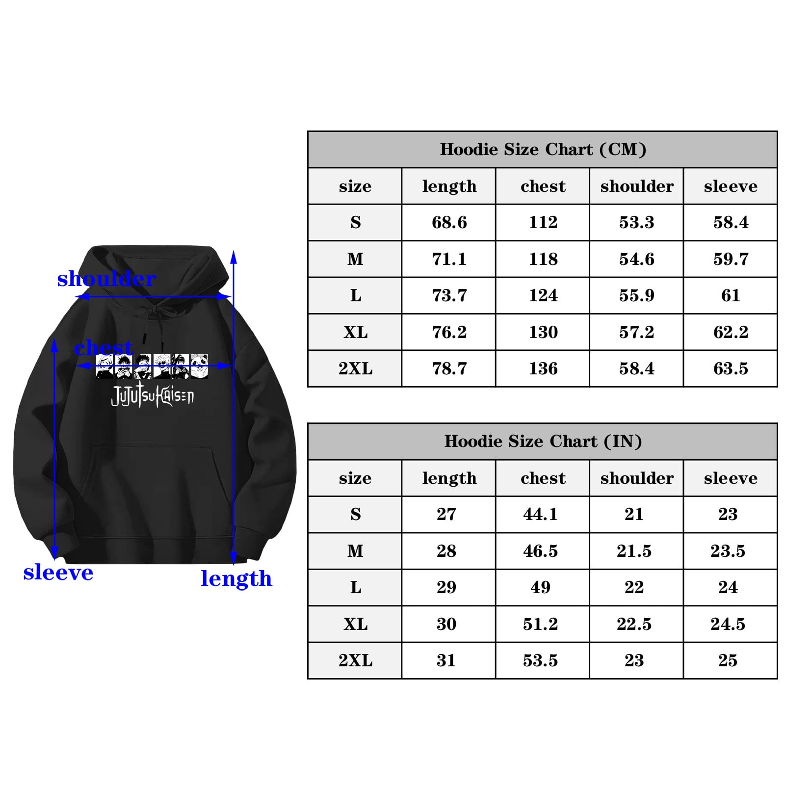 Lheaggik Anime Jujutsu Kaisen Hoodie Cartoon Graphic Long Sleeve Streetwear Women Men Hooded Sweatshirt Funny Clothes S