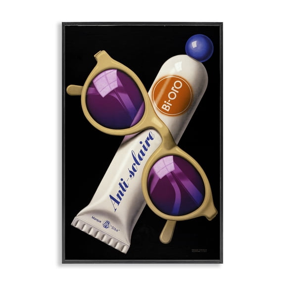 Stupell Industries Sunblock & Sunglasses Black Framed Giclee Art, design by Print Collection
