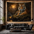 thumbnail image 6 of Tiger Resting by Waterfalls in a Shadowy Forest, Serene Digital Art for Wildlife Fans, Forest Decor, Housewarming Gift, Tapestry Wall Hanging for Bedroom and Living Room, 6 of 7