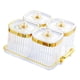 thumbnail image 4 of Platos para servir divididos Plato para aperitivos Contenedor para refrigerios Plato para servir frutos secos y dulces Clear 4 cuadrícula, 4 of 9