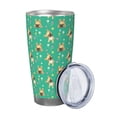 thumbnail image 2 of Salouo Bulldog Puppy Flower Print 20oz Tumbler with Lid,Stainless Steel Vacuum Insulated Tumbler Durable Insulated Coffee Mug Thermal Cup with Splash Proof Sliding Lid-Straw Two-piece Set, 2 of 8