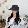 thumbnail image 3 of SikaFu Summer Cap Empty Top Suncap Foldable Portable Roll Up Beach Hat Wide Brim Women Sun Hats Fashion Casual Straw Caps Visors, 3 of 6