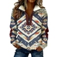 thumbnail image 3 of TaTaai Ladies Half Zip Sweatshirt St Patricks Day Color Block Lapel Collar Long Sleeve Casual Pullover Printed Spring Festival Top Gift, 3 of 8