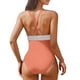thumbnail image 2 of WILLBEST Traje de Baño de Manga Larga Para Mujer, Traje de Baño Para Mujer, Cuello En V, Monokini, Cintura Elástica, E Ropa de Playa Para Fiesta En La Piscina, Verano, 2 of 5