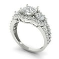 thumbnail image 2 of 2.16 ct Round Cut White Sapphire 3 Stone 14K White Gold Womens Engagement Ring, 2 of 5