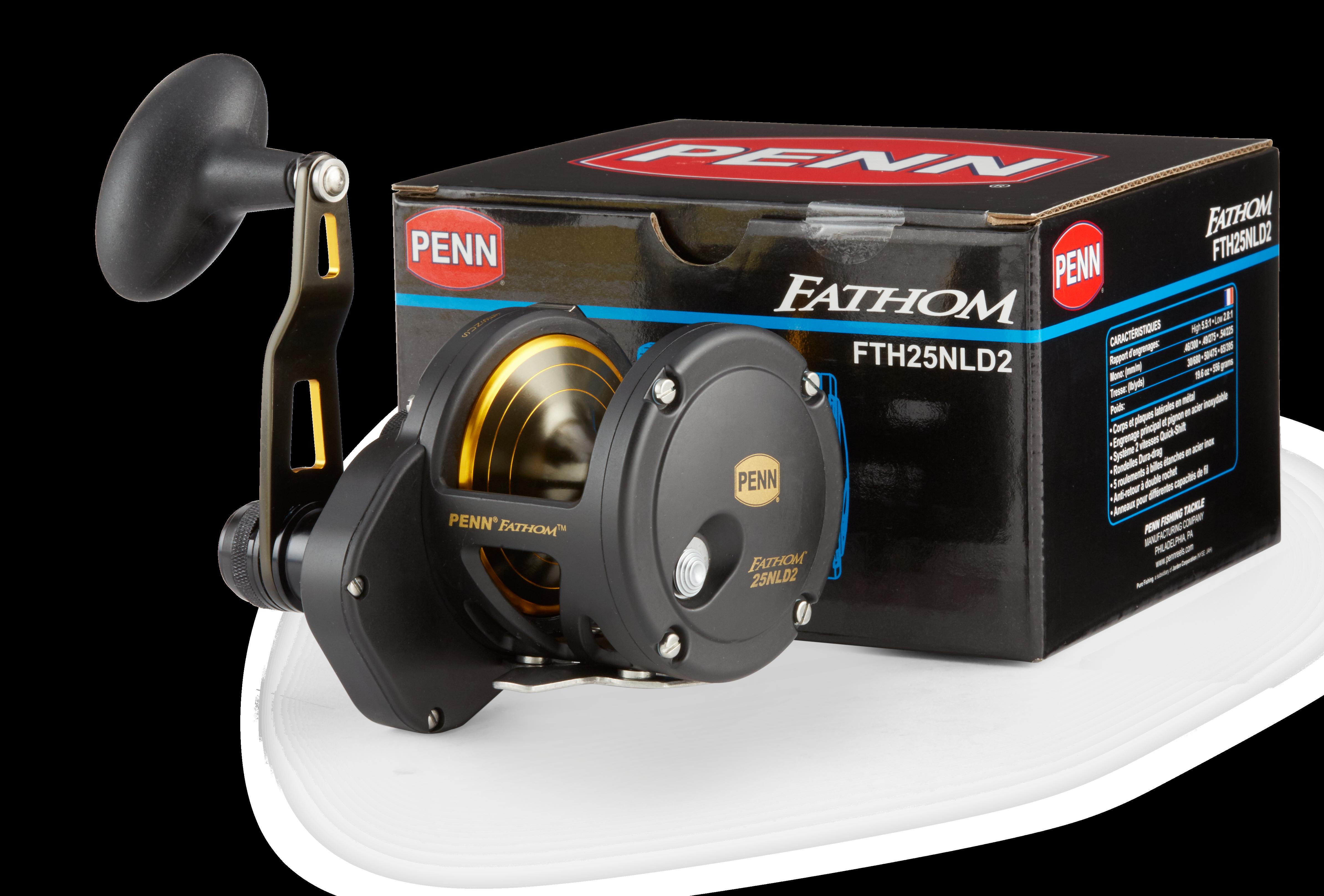 PENN Fathom 2-Speed Lever Drag Reel, Size 30, Durable Metal Frame