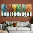 thumbnail image 6 of Colorful Abstract Trees Triptych Unframed Canvas Painting 12x16 Inches - Living Room Bedroom Wall Art Decor - Modern Unframed Style Print Painting (No Frame), 6 of 6