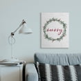 thumbnail image 2 of Stupell Industries Red Merry Text Festive Country Holiday Wreath Holiday Painting Gallery Wrapped Canvas Art Print Wall Art, 24 x 30, 2 of 6
