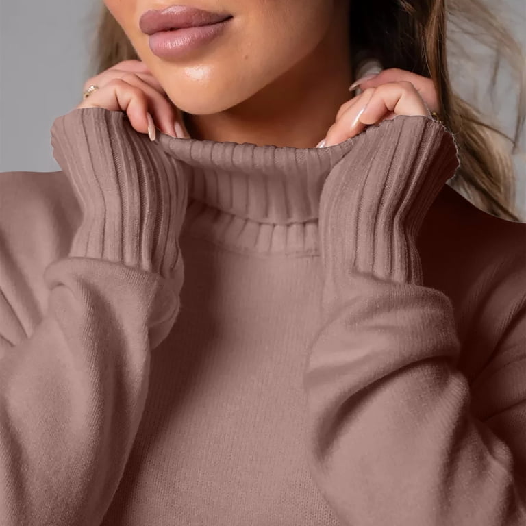 slim fit dress slacks Color Block Turtleneck Sweater Dress