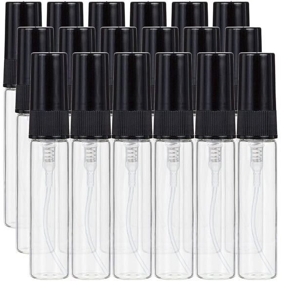 30 pc 5ml Glass Spray Bottle with PP Plastic Lid for Essential Oil Perfume 76x14mm