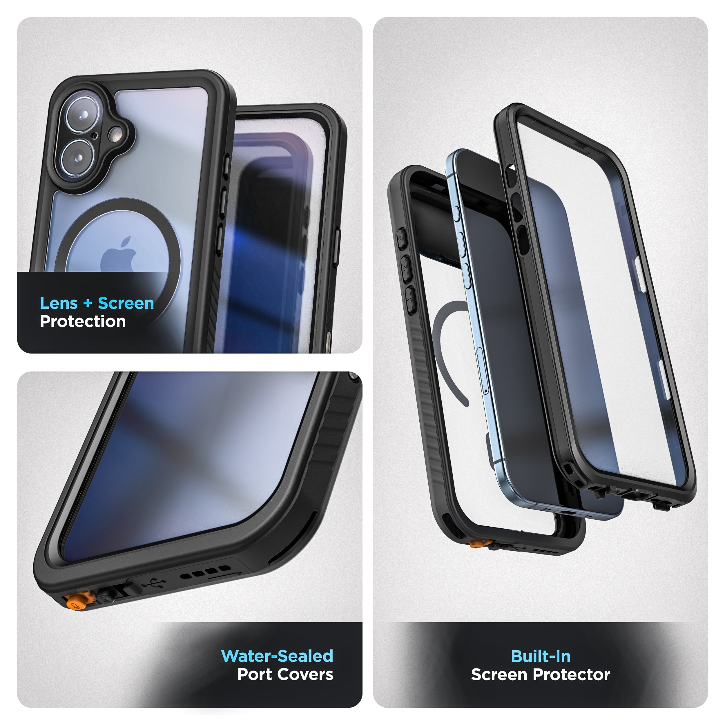 Encased for iPhone 17 Waterproof Case with Camera Control Capture Button [IP-68] Full Body Protection with Built-in Screen Protector (Compatible with MagSafe)