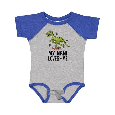 

Inktastic My Nani Loves Me Dinosaur Grandson Gift Baby Boy Bodysuit
