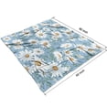 thumbnail image 4 of Lightblue Daisy Flower Green Leaves Pattern Blanket,Comfortable Soft Flannel Throw Blanket,All Season,Warm Lightweight Blankets for Sofa Bed Couch Living Room Chair,50"x60", 4 of 4