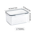 thumbnail image 3 of 4-in-1 Food Storage Container, Fruit Storage Containers with Lid & Strainer – Large Fruit Keeper for Fridge, Leakproof Produce Saver with Drain Basket, BPA-Free Multifunctional Container, 3 of 9