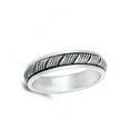 thumbnail image 4 of Fashion Grooved Woodgrain Ring .925 Sterling Silver Band Jewelry Female Male Unisex Size 8, 4 of 4