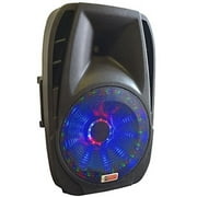 Lighted Powered 15" DJ Speaker - 800 Watts - Bluetooth, MP3, USB, SD, FM Radio or plug in your laptop or iPhone - Plug and Play - Light Show Included - Adkins Professional Audio