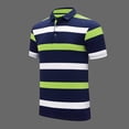 thumbnail image 3 of ZUKMRJPC Men's Striped Golf Shirts Classic 3 Buttons Collar Casual Summer Basic Tops Regular Fit Soft Comfortable Business Work Tops, 3 of 3