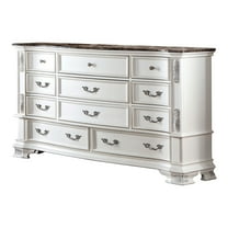Furniture of America Deber Adult Traditional 11-Drawer Dresser, Pearl White