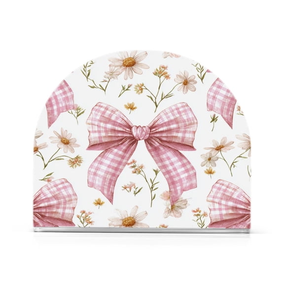 Napkin Holder for Table Kitchen Paper Tissue Organization Standing Paper Napkin Storage Light Pink Bow