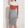 thumbnail image 7 of PrettyGuide Women's Turtleneck Sweater Dress Long Sleeve Ribbed Knit Stretch Midi Bodycon Dresses, 7 of 7