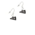 thumbnail image 2 of Acrylic 3/4" Black Cheer Megaphone Heart French Earrings, 2 of 4